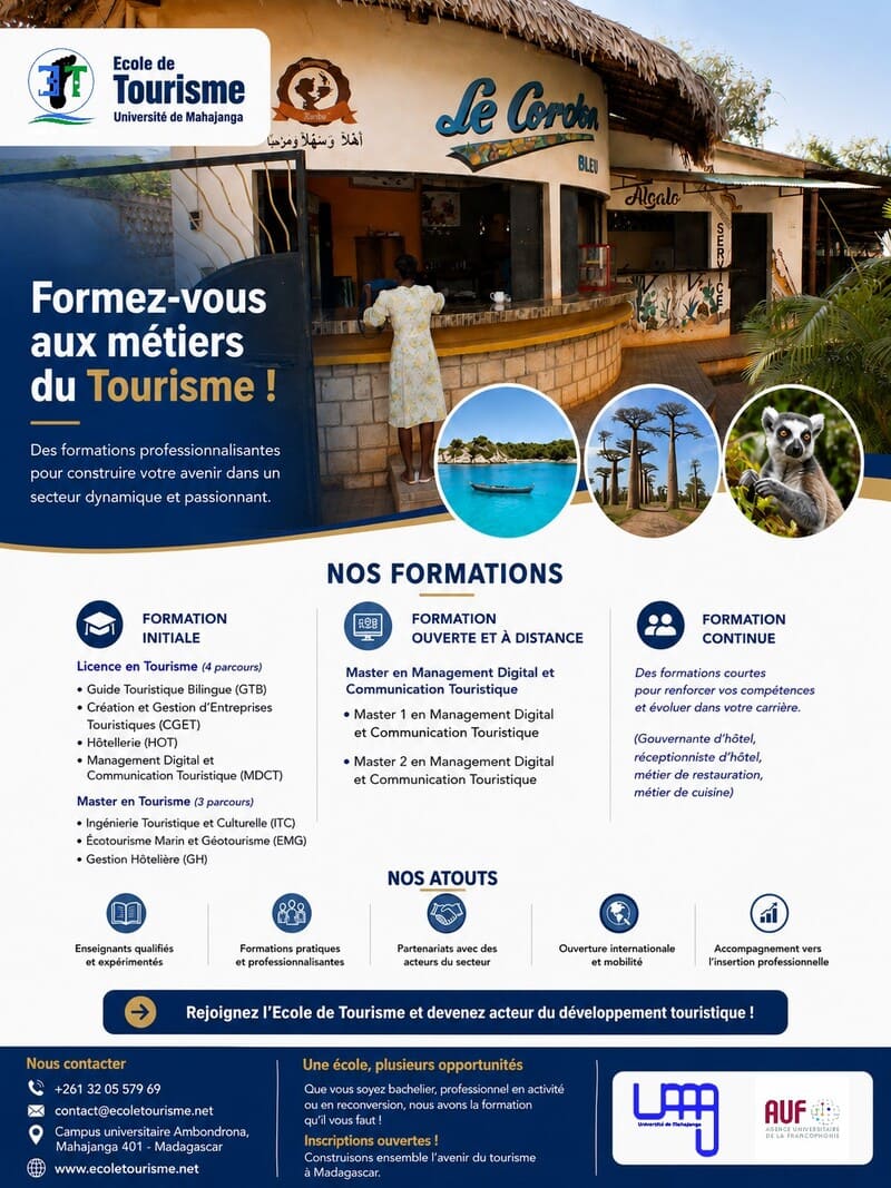 École de Tourisme - Pré-inscription L1 2026-2027