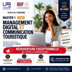 Réouverture : Appel à candidatures Master 1 MDCT 2026